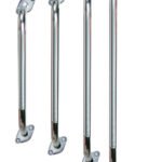 Chrome Knurled Grab Bar with Rotating Flange